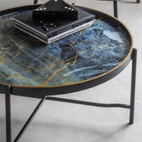 Libra Interiors Vesuvius Coffee Table in Blue & Black