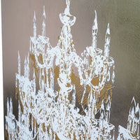 Libra Interiors Chandelier Gold Foiled Canvas 140x100cm