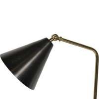 Libra Interiors Amelie Brushed Floor Lamp with Table in Satin Grey & Brass