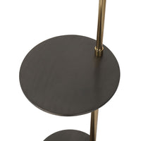 Libra Interiors Amelie Brushed Floor Lamp with Table in Satin Grey & Brass