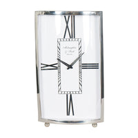 Libra Interiors Johnson Mantel Clock in Nickel Finish