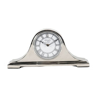 Libra Interiors Retro Carriage Mantel Clock in Nickel Finish