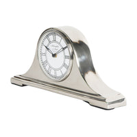 Libra Interiors Retro Carriage Mantel Clock in Nickel Finish