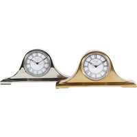 Libra Interiors Retro Carriage Mantel Clock in Nickel Finish