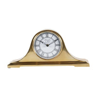 Libra Interiors Retro Carriage Mantel Clock in Brass Finish