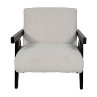 Libra Interiors San Diego Wooden Frame Cream Boucle Armchair