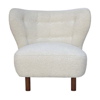 Libra Interiors Lewis Wingback Occasional Chair in Cream Boucle