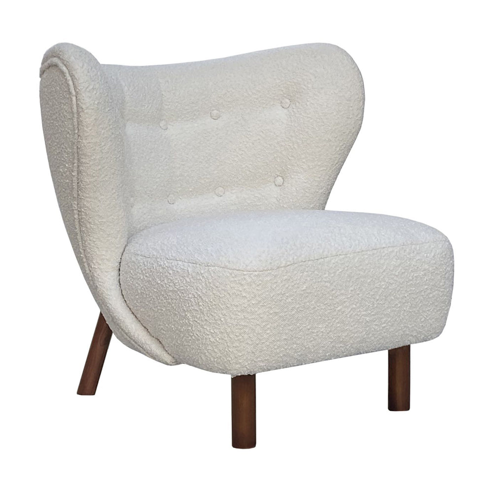 Libra Interiors Lewis Wingback Occasional Chair in Cream Boucle