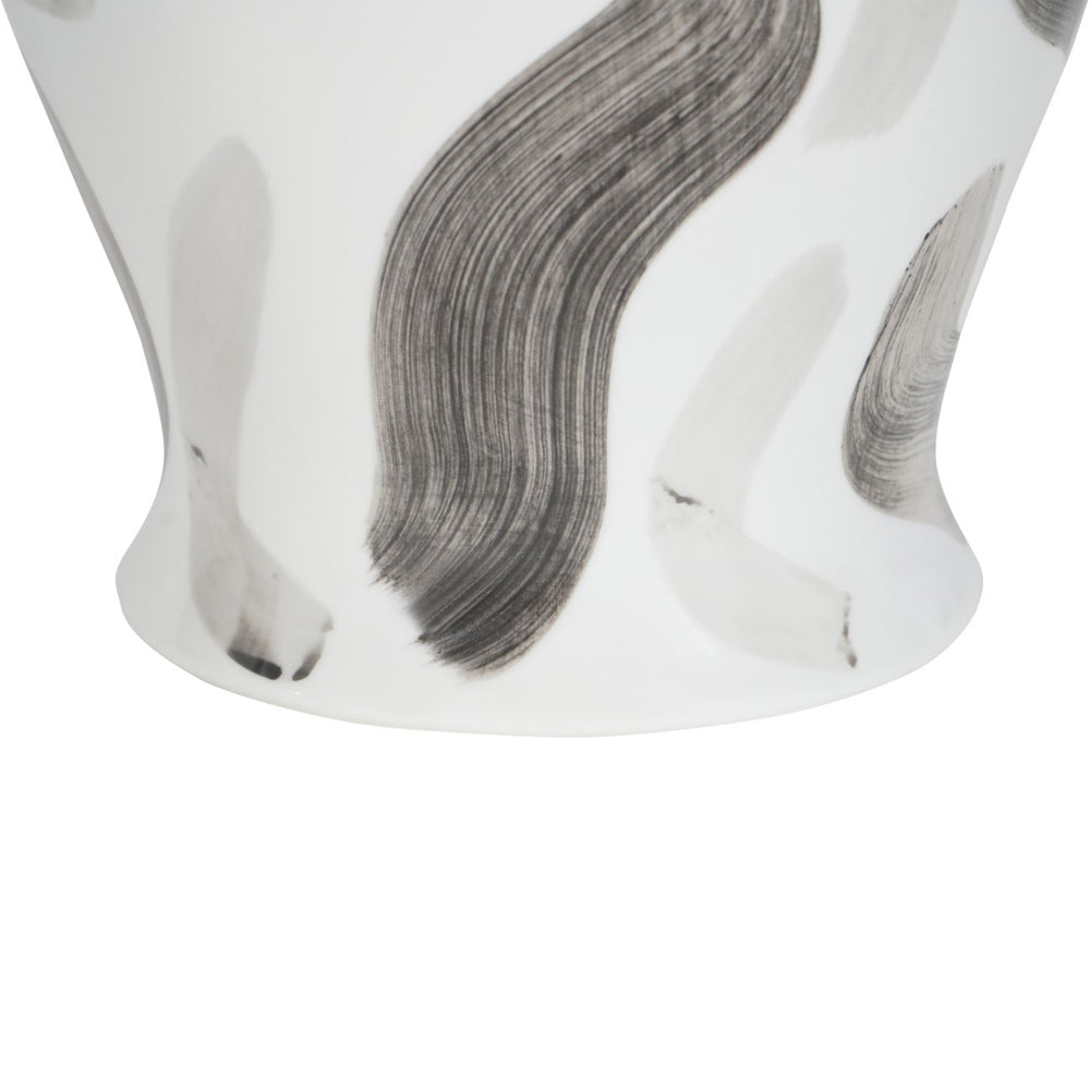 Libra Interiors Monochome Brush Swirl Ginger Jar