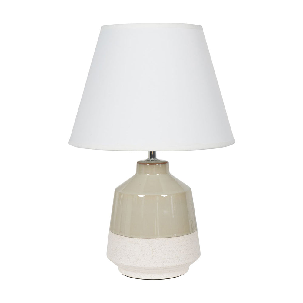 Libra Interiors Canterbury Soft Green Dipped Glaze Table Lamp with Ivory Coolie Shade