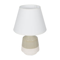 Libra Interiors Canterbury Soft Green Dipped Glaze Table Lamp with Ivory Coolie Shade