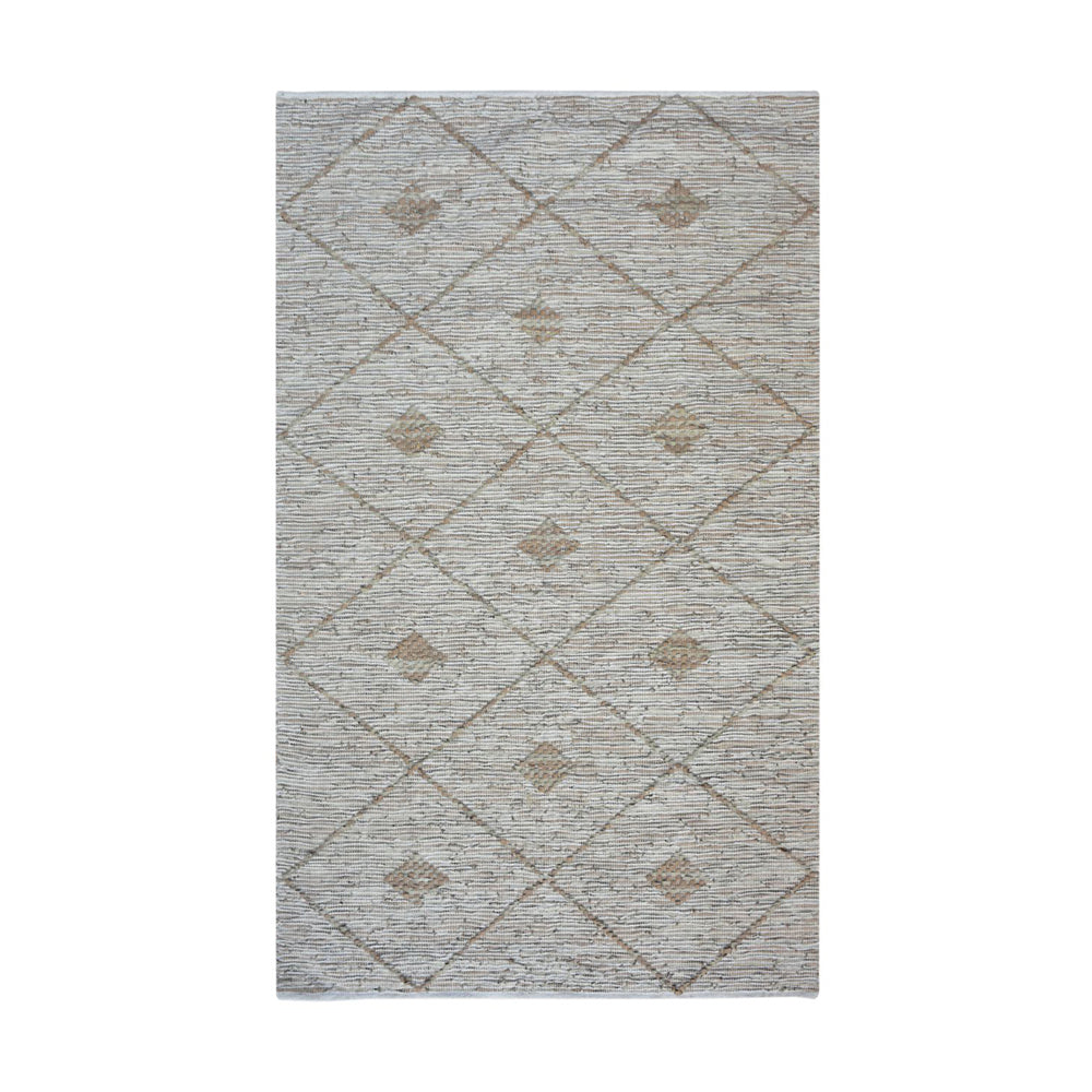 Libra Interiors Lazio Hand Woven Rug in Beige Leather 160x230cm