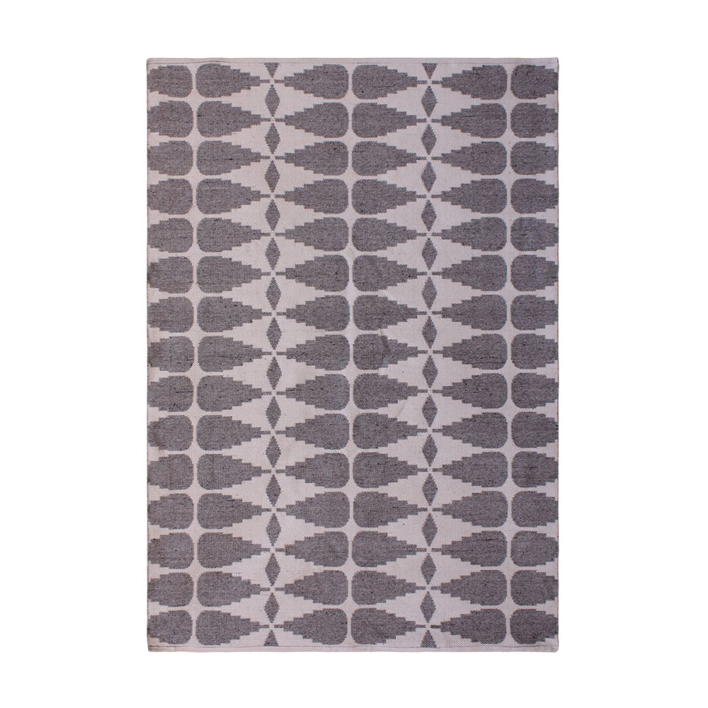 Libra Interiors Ayudar Jacquard Woven Rug in Ivory, Grey & Charcoal 160x230