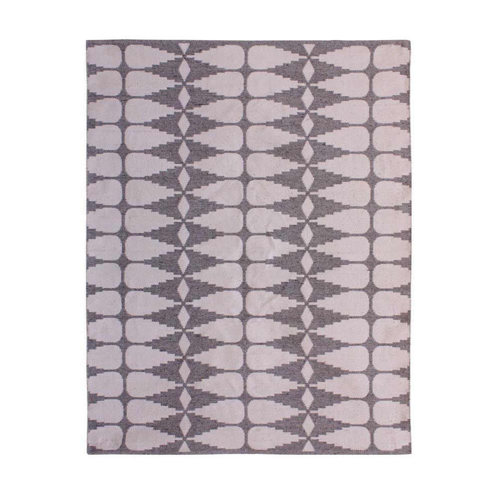 Libra Interiors Ayudar Jacquard Woven Rug in Ivory, Grey & Charcoal 160x230