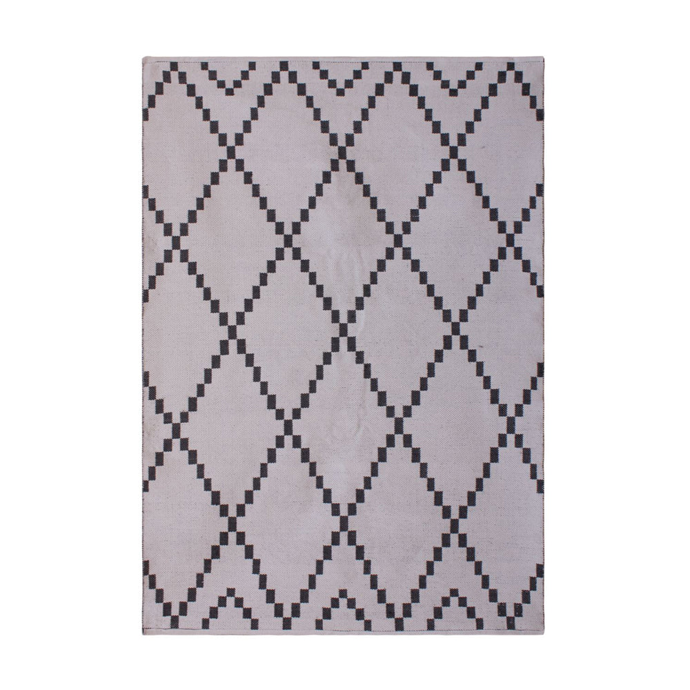 Libra Interiors Laridel Jacquard Woven Rug in Charcoal & Ivory