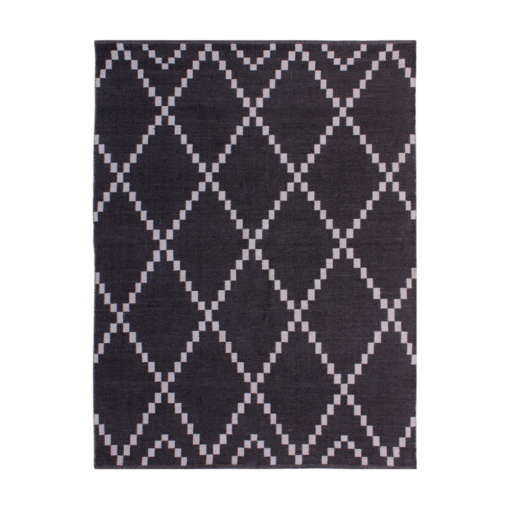 Libra Interiors Laridel Jacquard Woven Rug in Charcoal & Ivory