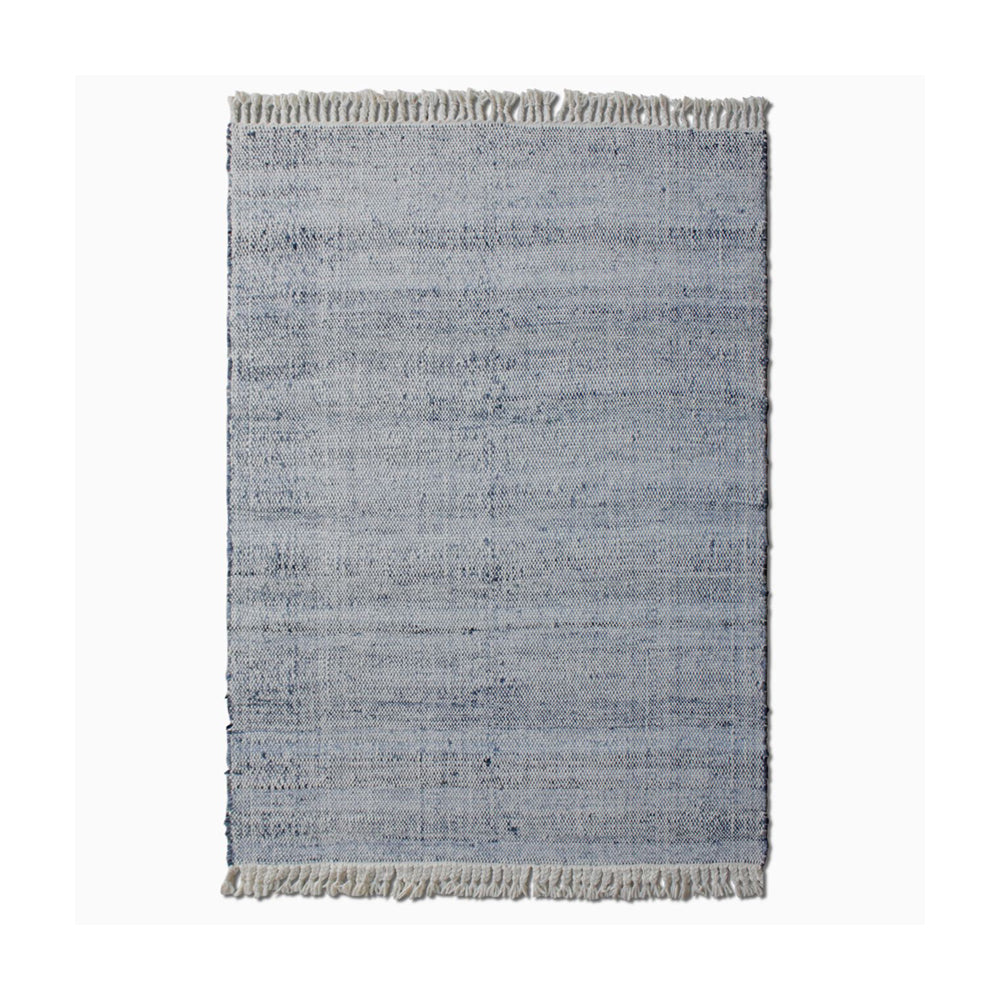 Libra Interiors Ernad Hand Woven Denim & Wool Rug in Grey & Cream 160x230cm