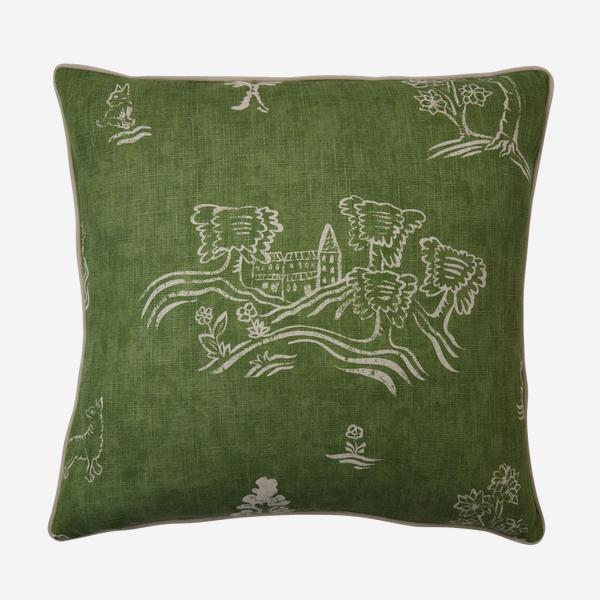 Andrew Martin Friendly Folk Basil Green Cushion-AndrewMartin-Olivia's