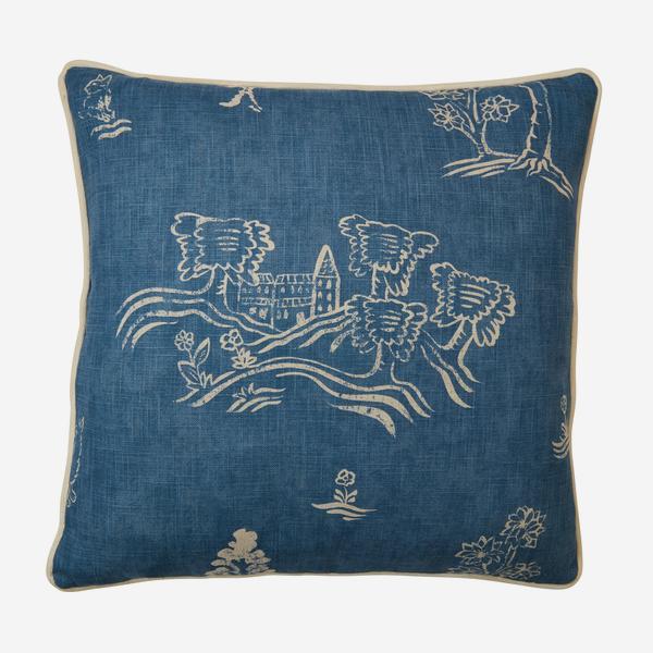 Andrew Martin Friendly Folk Happy Blue Cushion-AndrewMartin-Olivia's- made contemporary in vibrant blue