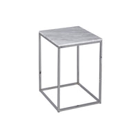 Gillmore Kensal White Marble With Polished Base Square Side Table