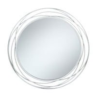 Olivia's Antique Metal Round Wall Mirror in Silver