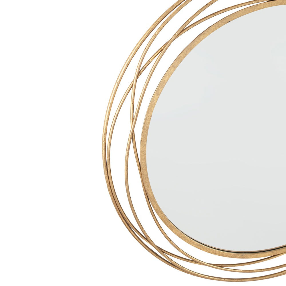 Olivia's Metal Round Wall Mirror in Antique Gold