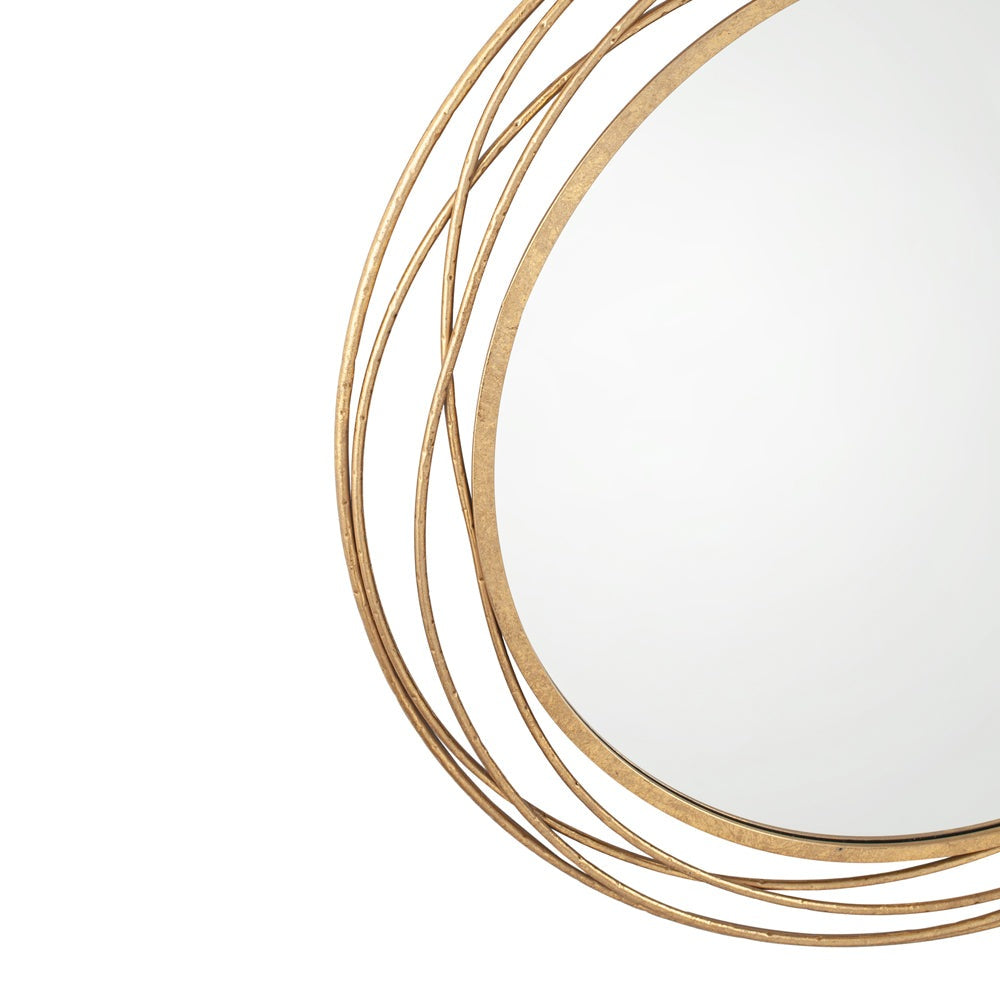 Olivia's Metal Round Wall Mirror in Antique Gold