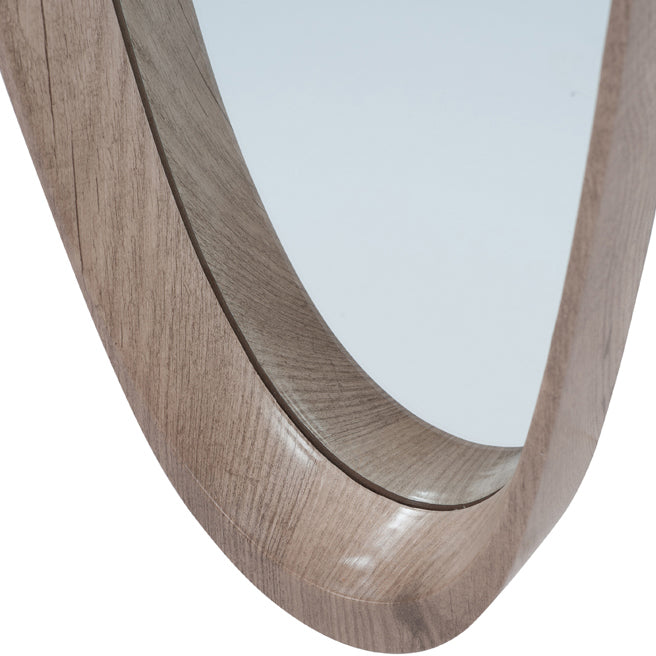 Olivia's Maxie Natural Wood Veneer Teardrop Shaped Mirror