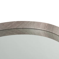 Olivia's Lesha Oak Veneer Round Wall Mirror in Grey