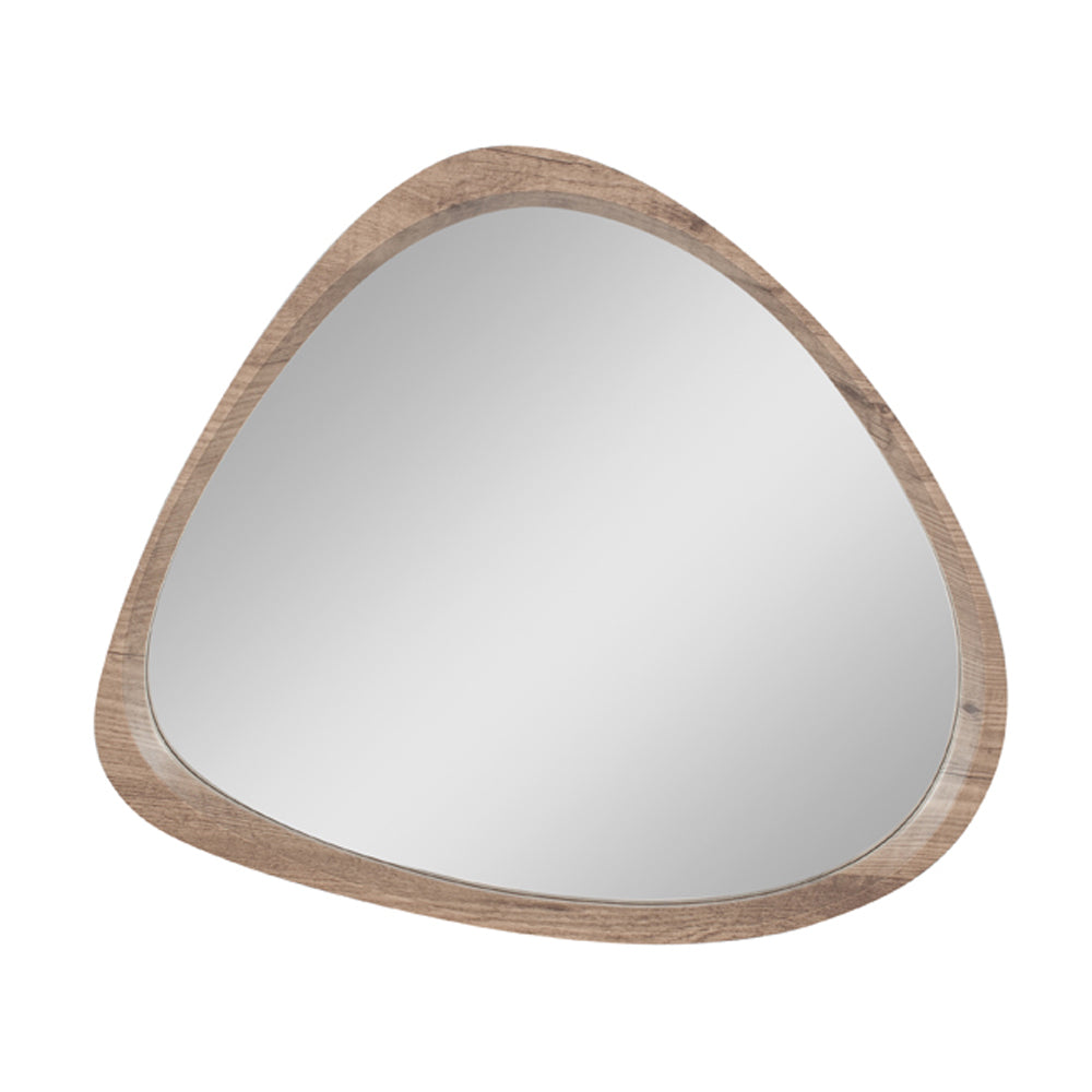 Olivia's Ricardo Dark Wood Veneer Curved Wall Mirror