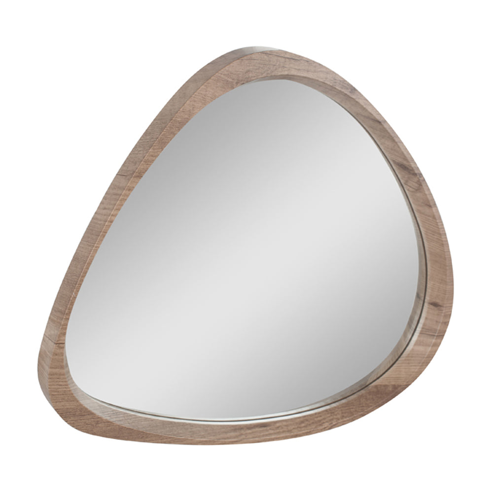 Olivia's Ricardo Dark Wood Veneer Curved Wall Mirror