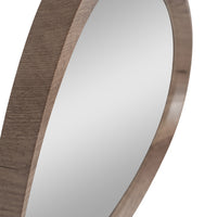 Olivia's Ricardo Dark Wood Veneer Curved Wall Mirror