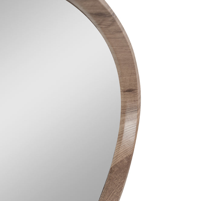 Olivia's Ricardo Dark Wood Veneer Curved Wall Mirror