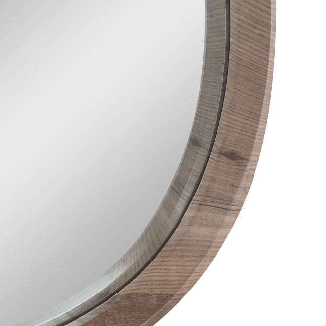 Olivia's Ricardo Dark Wood Veneer Curved Wall Mirror