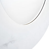 Olivia's Marble Veneer Round Wall Mirror in White