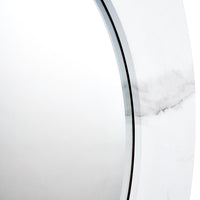 Olivia's Marble Veneer Round Wall Mirror in White