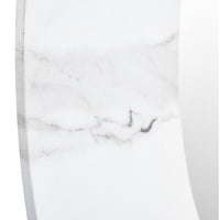 Olivia's Marble Veneer Round Wall Mirror in White