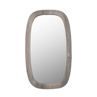 Olivia's Lesha Oak Vaneer Squoval Wall Mirror in Grey