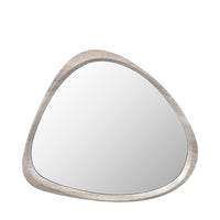 Olivia's Lesha Oak Veneer Curved Wall Mirror in Grey