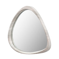 Olivia's Lesha Oak Veneer Curved Wall Mirror in Grey