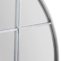 Olivia's Metal 16 Pane Round Wall Mirror in Silver