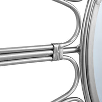 Olivia's CoCo Metal Cane Effect Frame Round Wall Mirror in Silver