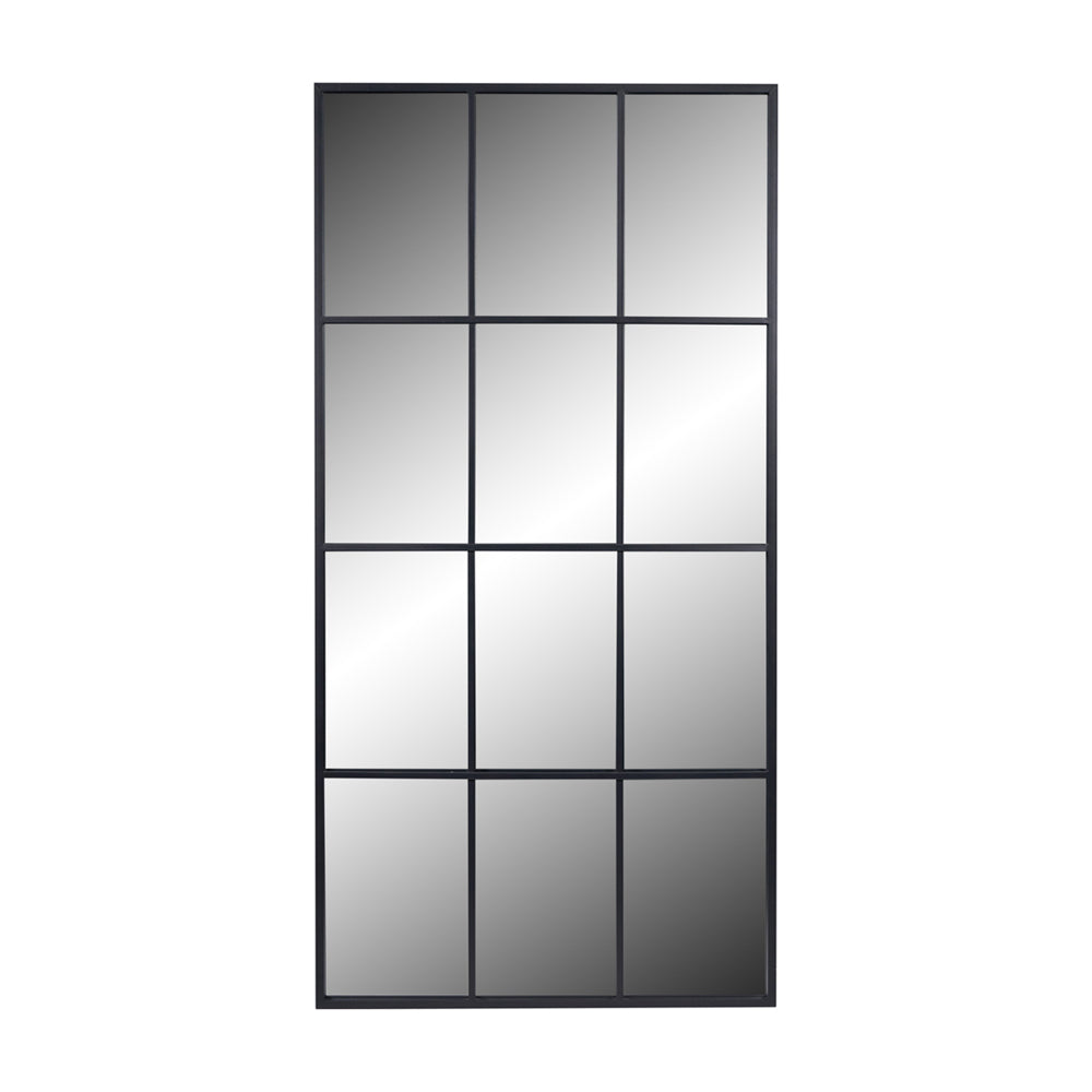 Romeo Metal 12 Pane Floor Standing Mirror - Dark Grey Pacific Lifestyle 1