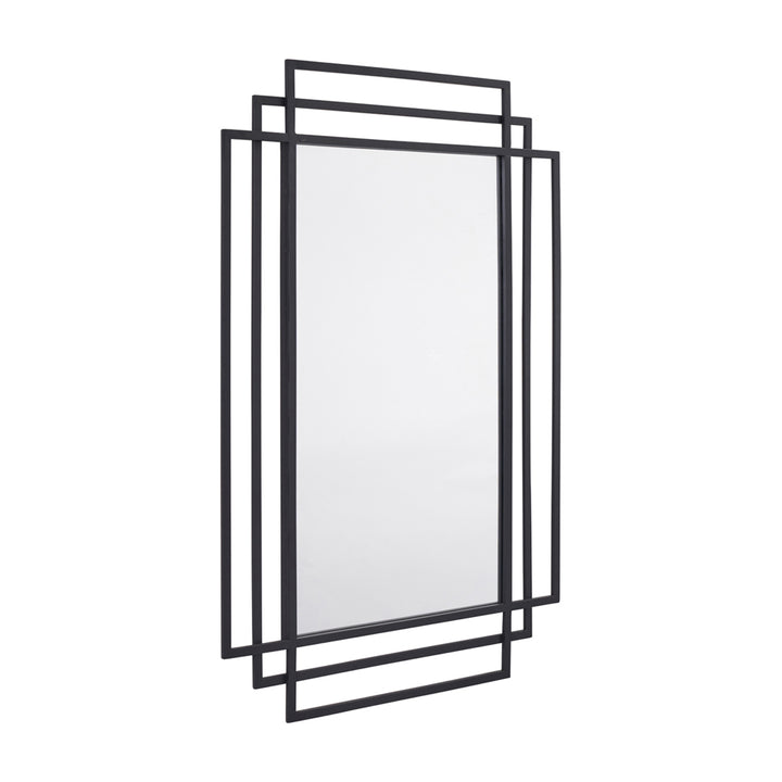 Chase Metal Rectangular Framed Wall Mirror - Black Pacific Lifestyle 4
