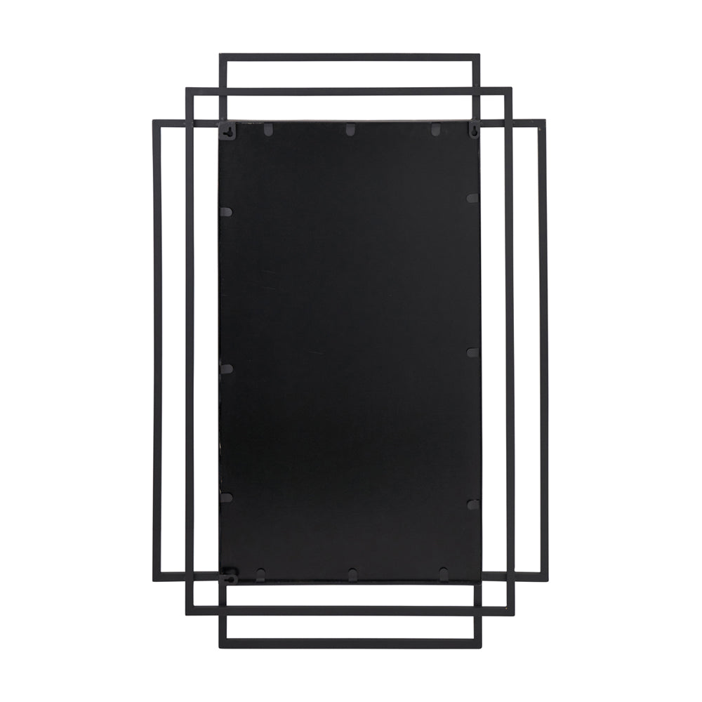 Chase Metal Rectangular Framed Wall Mirror - Black Pacific Lifestyle 5