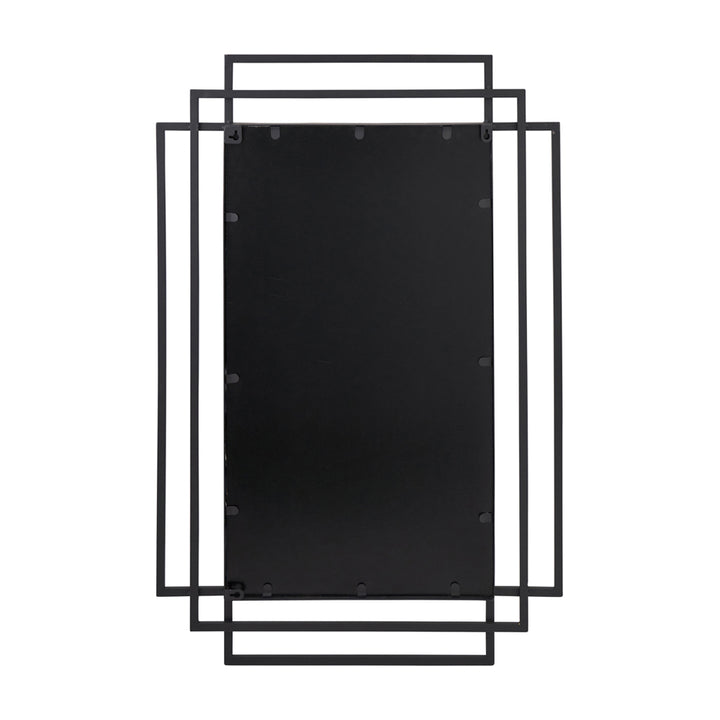 Chase Metal Rectangular Framed Wall Mirror - Black Pacific Lifestyle 5