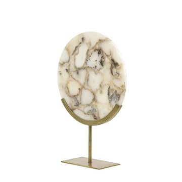 Light & Living Gouya White Agate Antique Bronze Ornament