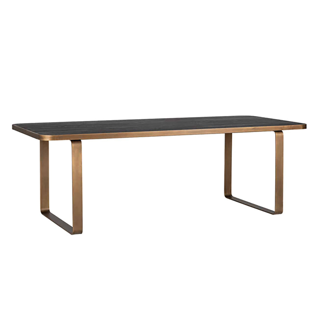  Richmond-Richmond Hunter 6 Seater Dining Table in Brushed Gold & Black-Gold 197 