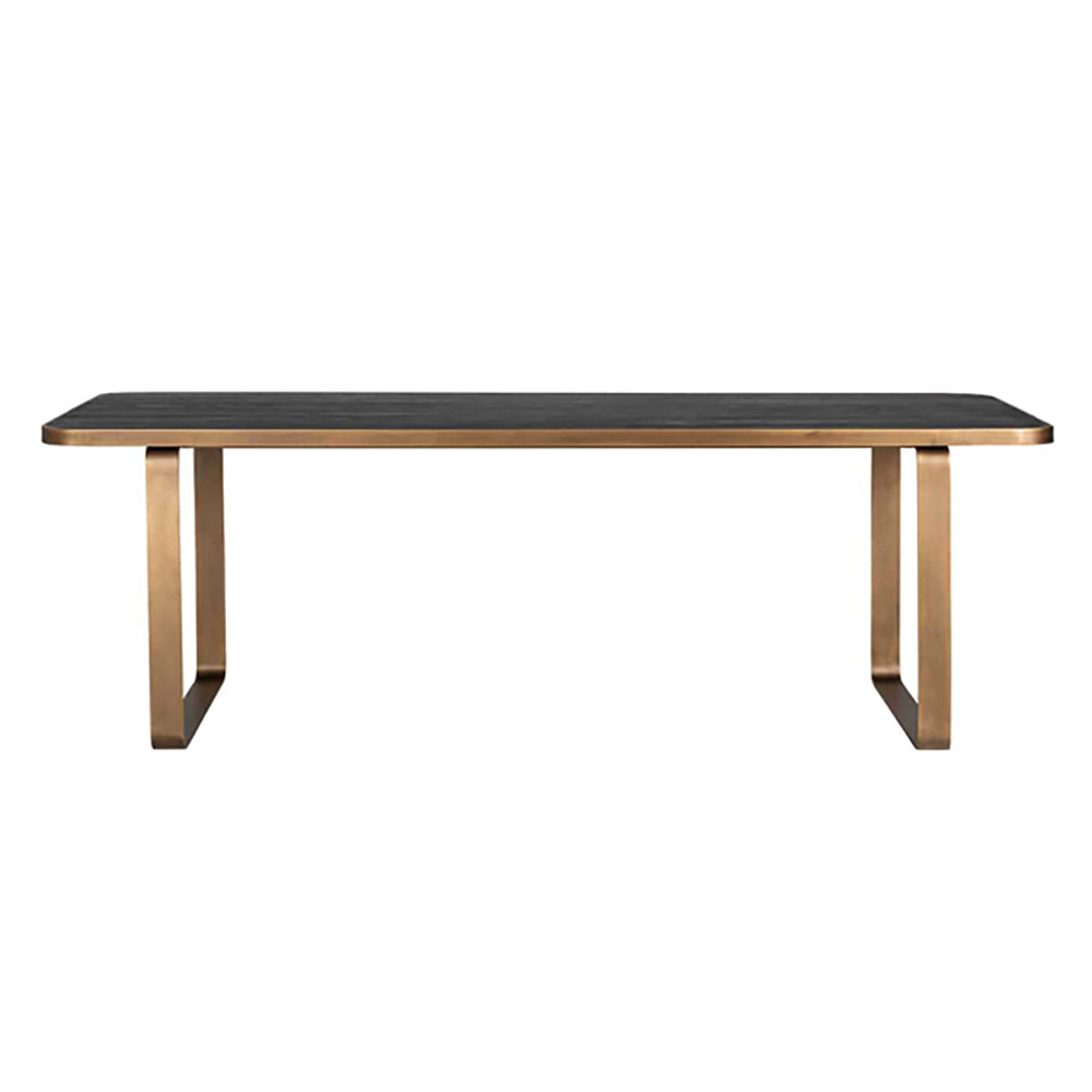  Richmond-Richmond Hunter 6 Seater Dining Table in Brushed Gold & Black-Gold 733 
