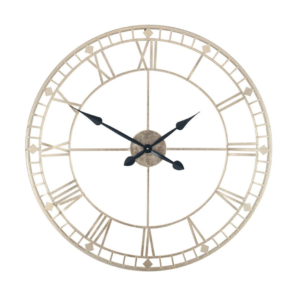 Olivia's Jaylin Antique Metal Round Wall Clock in Gold